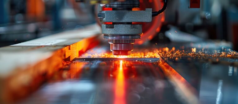 Closeup of Industrial Laser Cutting Machine